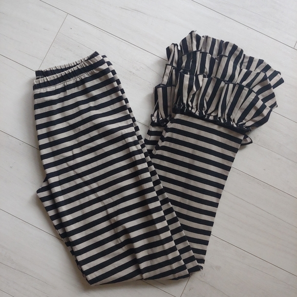 Mustard Pie EUC Holiday Top, Skirt, Triple Ruffle Leggings, dot Mesh Leggings - Picture 9 of 15